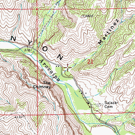 Topographic Map of Martinez Canyon, AZ