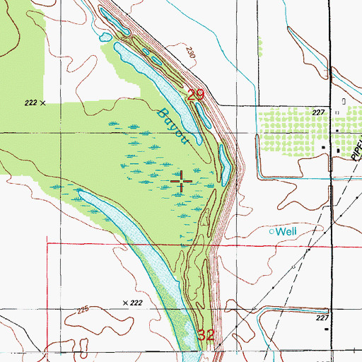 Topographic Map of LaBelle Bayou, AR