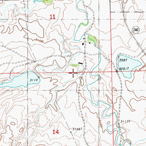 Topographic Map of Miles Creek, MT