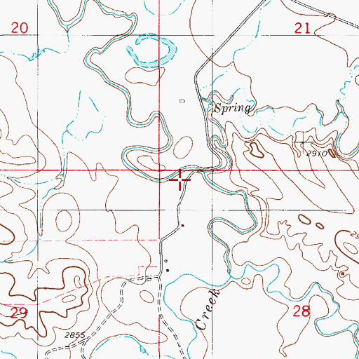 Topographic Map of Milk Creek, MT