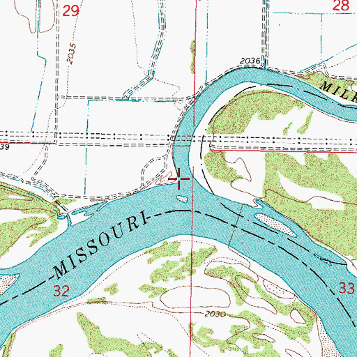 Topographic Map of Milk River, MT