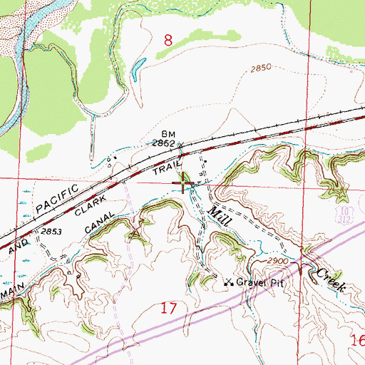 Topographic Map of Mill Creek, MT