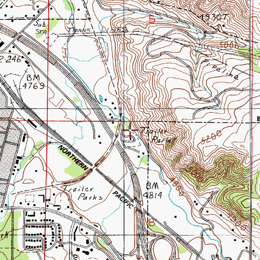 Topographic Map of Mill Ditch, MT