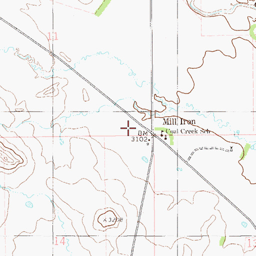 Topographic Map of Mill Iron, MT