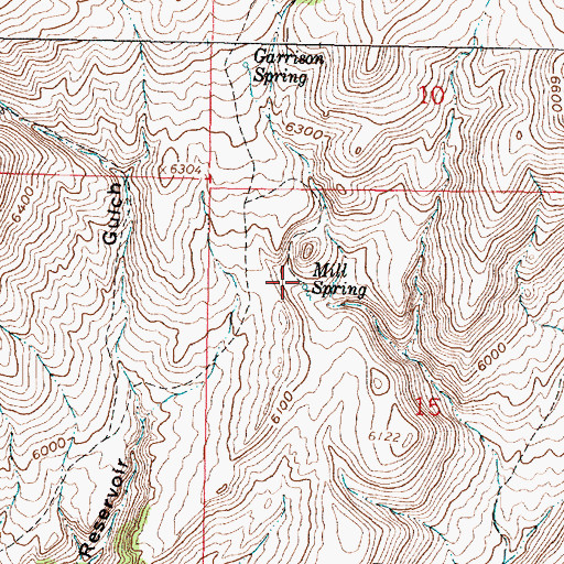 Topographic Map of Mill Spring, MT