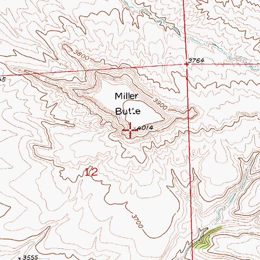 Topographic Map of Miller Butte, MT