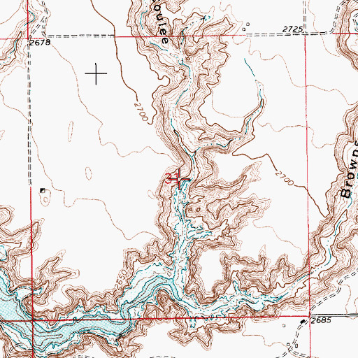 Topographic Map of Miller Coulee, MT