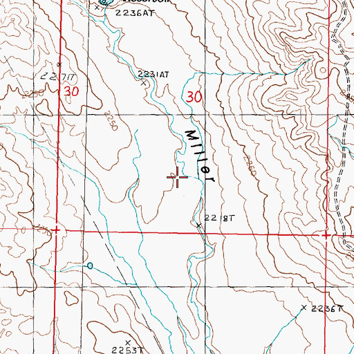 Topographic Map of Miller Coulee, MT