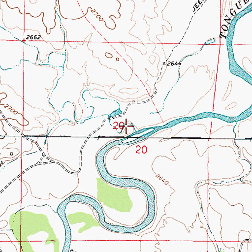 Topographic Map of Miller Creek, MT