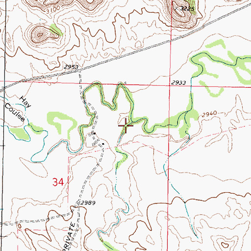 Topographic Map of Miller Creek, MT