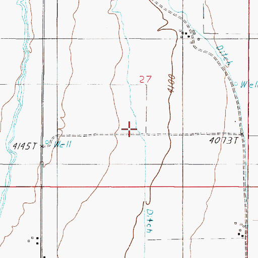 Topographic Map of Miller Ditch, MT