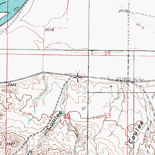 Topographic Map of Millers Coulee, MT
