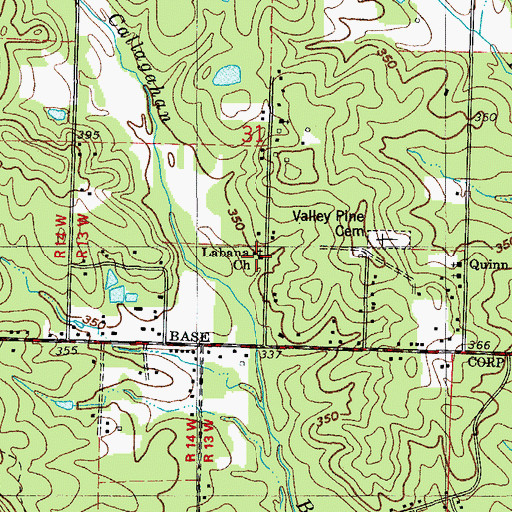 Topographic Map of Labanah Baptist Church, AR
