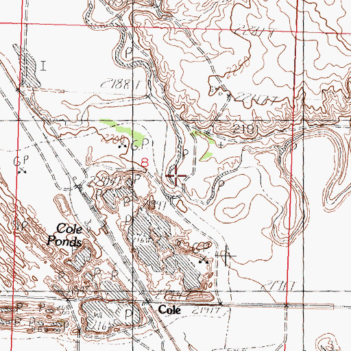 Topographic Map of Mills' Ranch, MT