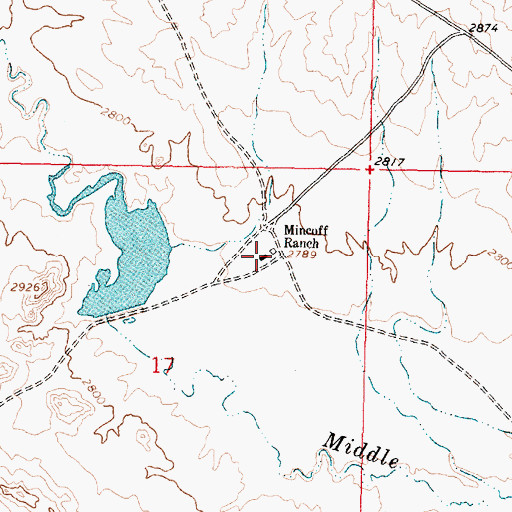 Topographic Map of Mincoff Ranch, MT