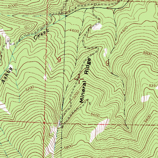 Topographic Map of Mineral Ridge, MT