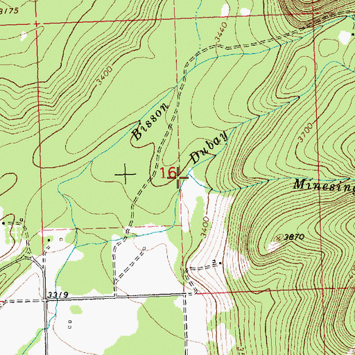 Topographic Map of Minesinger Creek, MT