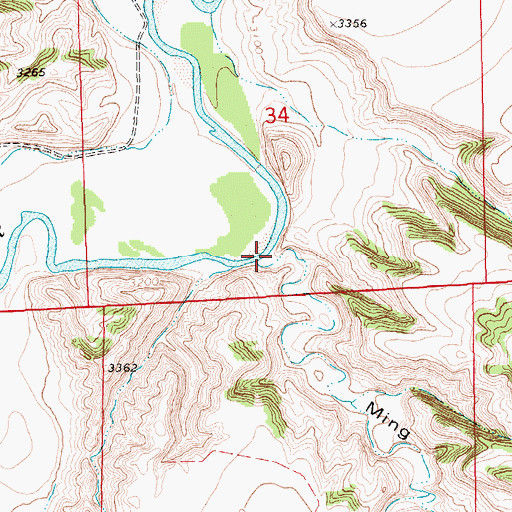 Topographic Map of Ming Coulee, MT