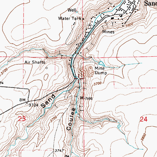Topographic Map of Mining Coulee, MT