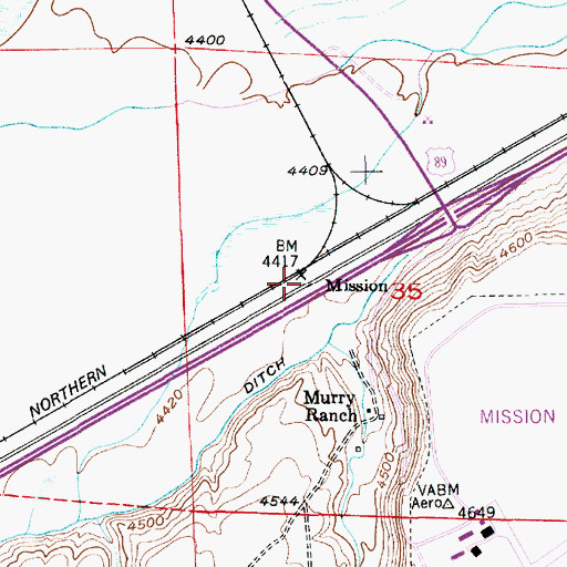 Topographic Map of Mission, MT