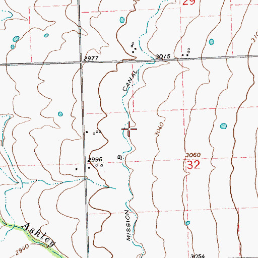 Topographic Map of Mission B Canal, MT