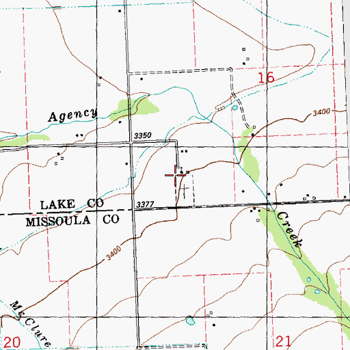 Topographic Map of Mission Church, MT