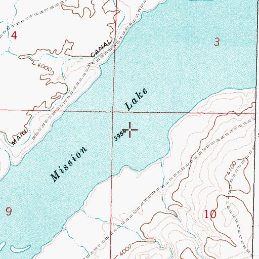 Topographic Map of Mission Lake, MT