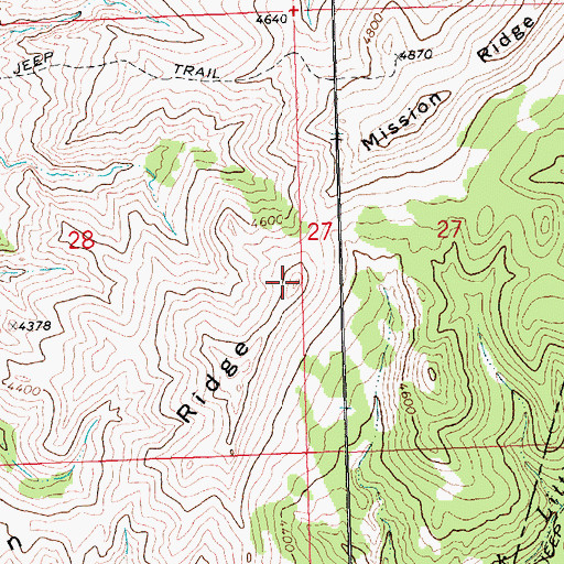 Topographic Map of Mission Ridge, MT