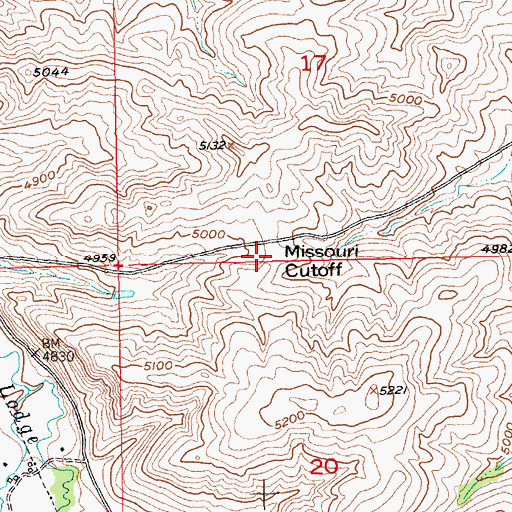 Topographic Map of Missouri Cutoff, MT