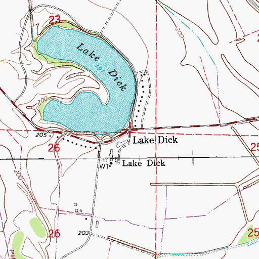 Topographic Map of Lake Dick, AR