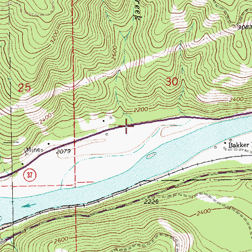 Topographic Map of Mitchell Creek, MT