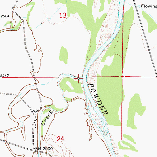 Topographic Map of Mizpah Creek, MT