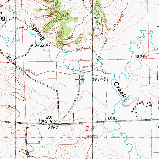 Topographic Map of Moccasin Creek, MT