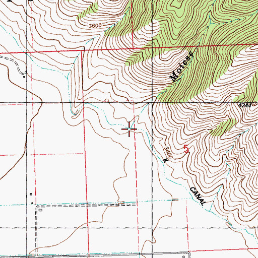 Topographic Map of Moiese Creek, MT