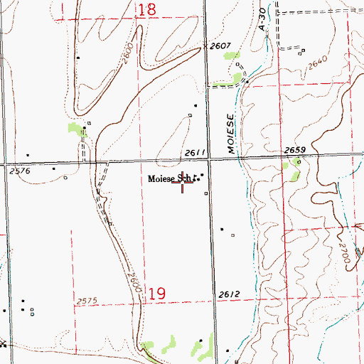 Topographic Map of Moiese School (historical), MT
