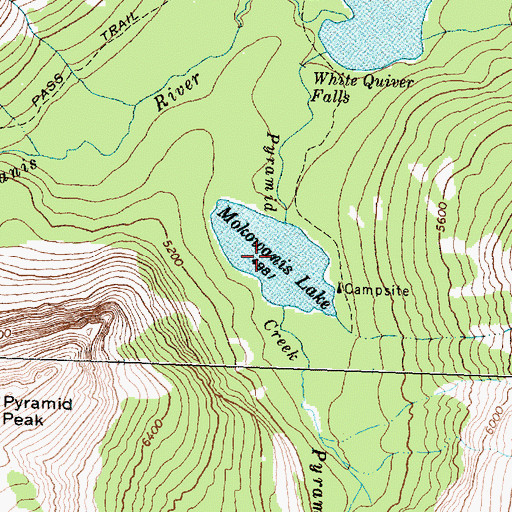 Topographic Map of Mokowanis Lake, MT