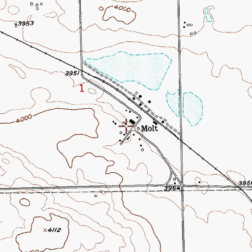 Topographic Map of Molt, MT