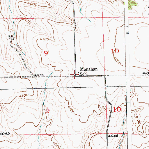 Topographic Map of Monahan School (historical), MT