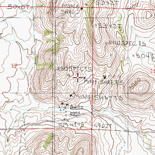 Topographic Map of Montana Silver Star Mine, MT
