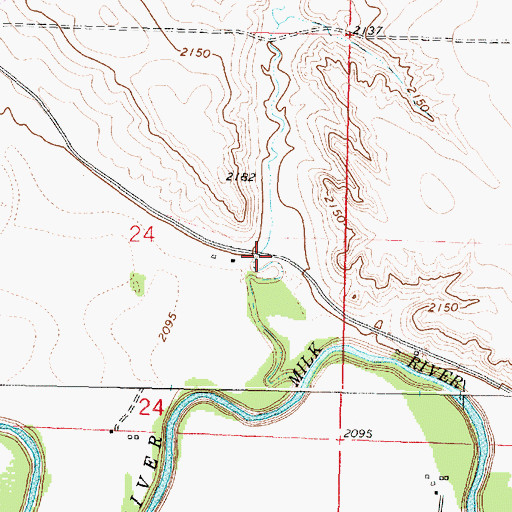 Topographic Map of Mooney Coulee, MT