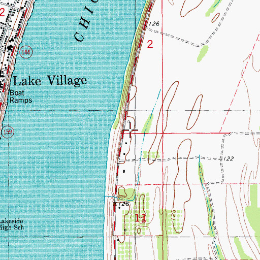 Topographic Map of Lakehall, AR