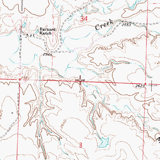 Topographic Map of Moore Coulee, MT