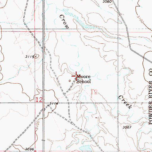 Topographic Map of Moore School (historical), MT