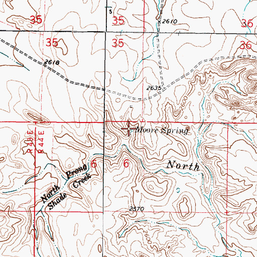Topographic Map of Moore Spring, MT