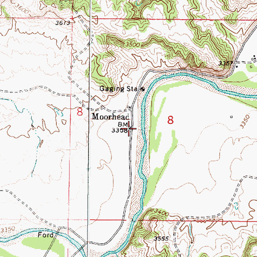 Topographic Map of Moorhead, MT
