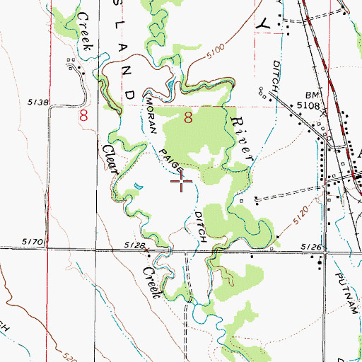 Topographic Map of Moran Paige Ditch, MT