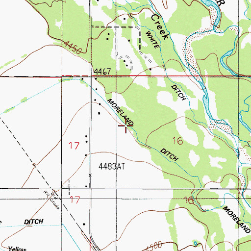 Topographic Map of Moreland Ditch, MT