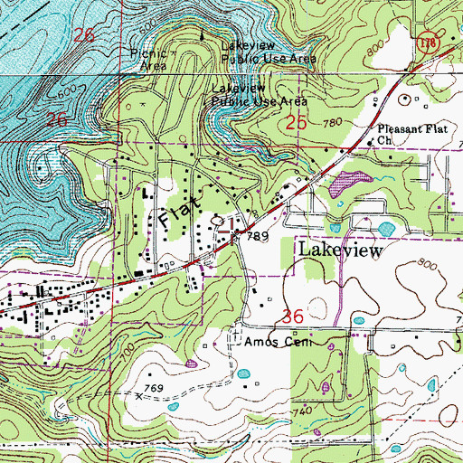 Topographic Map of Lakeview, AR