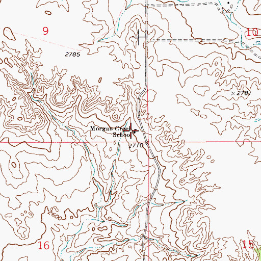 Topographic Map of Morgan Creek School (historical), MT