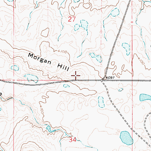 Topographic Map of Morgan Hill, MT
